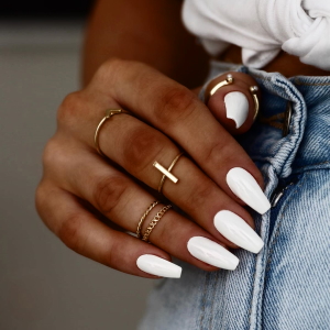 white nail art